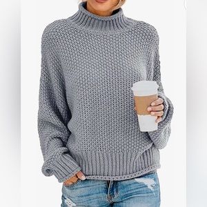 Grey Knot Mock Turtleneck